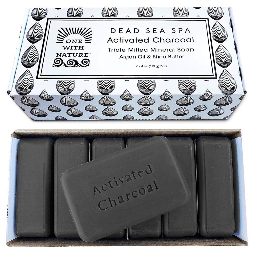 Activated Charcoal Soap 4oz 6-Pack Gift Box – Detoxifying and Exfoliating Charco